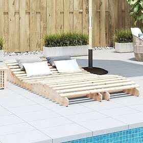vidaXL Solsängar 2 st 205x60x31,5 cm massiv furu 832573
