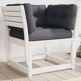 vidaXL Trädgårdsfåtölj med armstöd och dynor vit 83x73x78 cm 844695