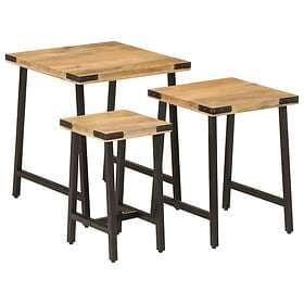 vidaXL Nesting Tables Solid Mango Wood and Iron 372735
