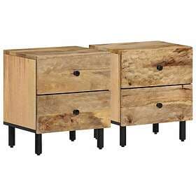 vidaXL Nattduksbord 2 st 40x33x46 cm massivt mangoträ 356890