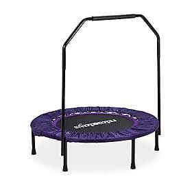 Relaxdays Vikbar studsmatta med stång inomhus H x B x D: 113 x 102 x 102 cm maxi