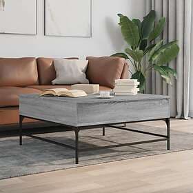 vidaXL Coffee Table Grey Sonoma 95x95x45 cm Engineered Wood and Metal 3217067