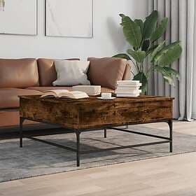 vidaXL Soffbord rökfärgad ek 95x95x45 cm konstruerat trä och metall 3217066