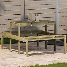 vidaXL Picknickbord 110x134x75 cm impregnerad furu 832561