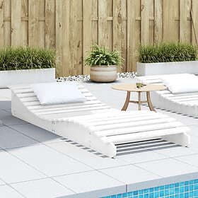 vidaXL Solsäng vit 205x80x31,5 cm massiv furu 832585