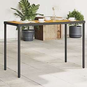 vidaXL Garden Table with acacia wood black 115x54x74 cm polyrattan 365077