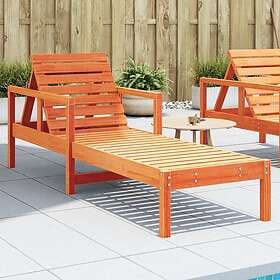 vidaXL Sunbed solid pine brown 199.5x62x55 cm