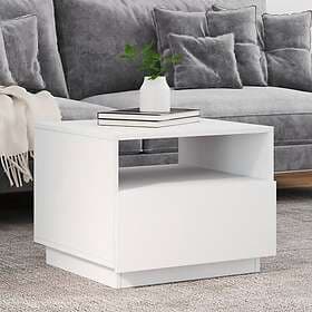 vidaXL Soffbord med LED vit 50x49x40 cm 839826