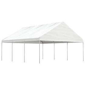 vidaXL Paviljong med tak vit 6,69x5,88x3,75 m polyeten 3155519
