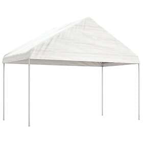 vidaXL Paviljong med tak vit 4,08x2,23x3,22 m polyeten 362637
