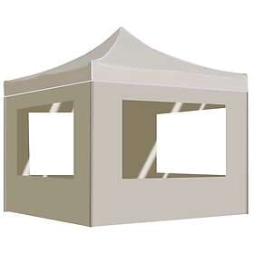 vidaXL Party Tent 2x2m Cream White Aluminum with Walls