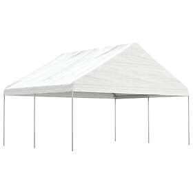 vidaXL Paviljong med tak vit 4,46x5,88x3,75 m polyeten 3155518