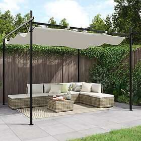vidaXL Pergola med infällbart tak gräddvit 295x292x230 cm 360114
