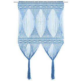 vidaXL Curtain macrame blue 140x240cm cotton