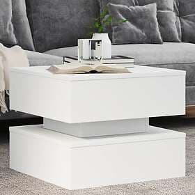 vidaXL Soffbord med LED vit 50x50x40 cm 839854