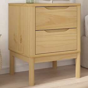 vidaXL Sängbord vaxbrun 45x39x57 cm massiv furu 374002