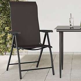 vidaXL Hopfällbara trädgårdsstolar 4 st svart kaffe konstrotting 3270609