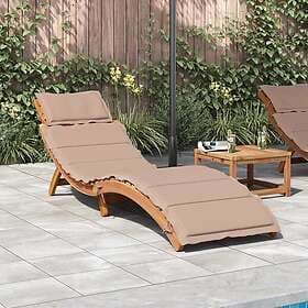 vidaXL Solsäng med kudde taupe massiv akacia 367636