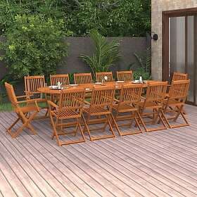 vidaXL Dining Set 13 Pieces Solid Acacia Wood 3086979