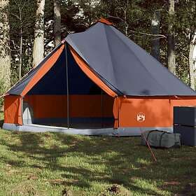 vidaXL Family Tent dome 6 person gray and orange waterproof 94587