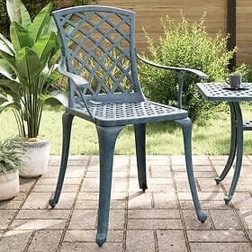 vidaXL Trädgårdsstolar 2 st grön gjuten aluminium 4002802