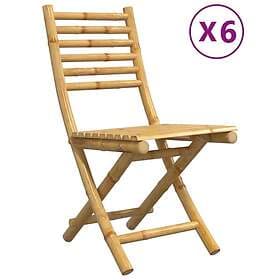 vidaXL Hopfällbara trädgårdsstolar 6 st 43x54x88 cm bambu 3278518