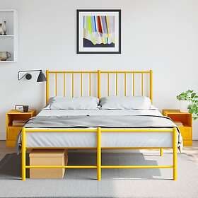 vidaXL Nightstand Mustard Yellow 34.5x39x44cm Steel 841758