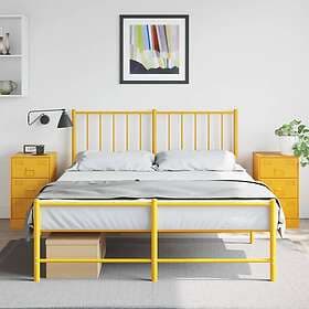 vidaXL Nightstand Mustard Yellow Steel 2 pcs 34.5x39x62cm 841782