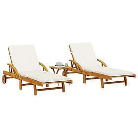 vidaXL Sunbed 2 pcs solid acacia wood