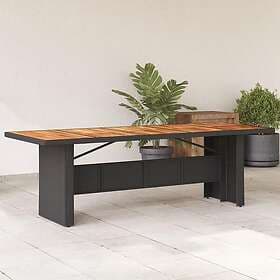 vidaXL Trädgårdsbord med akaciaträ svart 240x90x75 cm konstrotting 365595