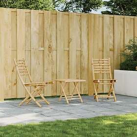 vidaXL 368039 Set of 2 Garden Chairs Bamboo 43x54x88cm