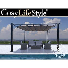 Dancover Pergola paviljong Trädgårdspaviljong Santa Cruz, 4x4m, Svart/Grå
