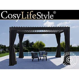 Dancover Bioklimatisk pergola paviljong Trädgårdspaviljong Monterey m/gardiner o