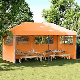 vidaXL Pop-Up hopfällbart partytält med 3 sidoväggar ORANGE 4004945