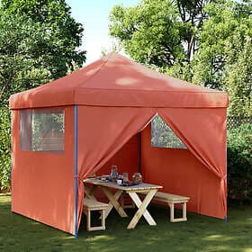 vidaXL Pop-Up hopfällbart partytält med 4 sidoväggar terrakotta 4004933