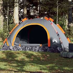 vidaXL Family Tent 4 persons gray and orange quick setup 4004171