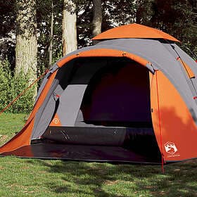 vidaXL Dome Tent 3 person gray and orange quick setup 4004228