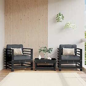 vidaXL Garden armchairs with cushions 2 pcs solid pine 825678