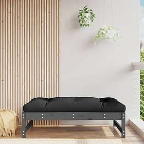 vidaXL Fotpall för trädgården grå 120x80 cm massiv furu 825711