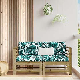 vidaXL Corner sofa with cushions 2-seat impregnated pine 825687
