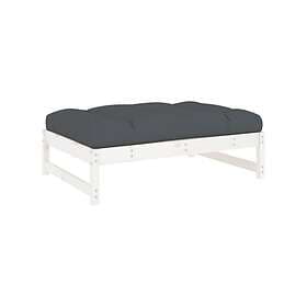 vidaXL Fotpall för trädgården vit 120x80 cm massiv furu 825738