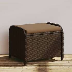 vidaXL Garden stool with cushion brown 58x46x46 cm polyrattan 365735