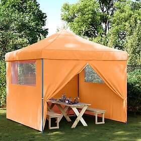 vidaXL Pop-Up hopfällbart partytält med 4 sidoväggar ORANGE 4004929