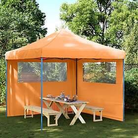 vidaXL Pop-Up hopfällbart partytält med 2 sidoväggar ORANGE 4004922