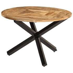 vidaXL Dining Table Ø 110x75 cm Solid Rough Mango Wood 358882