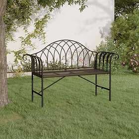 vidaXL Garden Bench 2-seater 128 cm black steel 318828