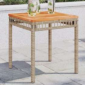 vidaXL Trädgårdsbord beige mix 38x38x42 cm konstrotting akaciaträ 365865