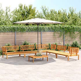 vidaXL Pallsoffgrupp för trädgården 6 delar massivt akaciaträ 3209443
