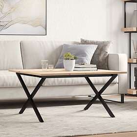vidaXL Soffbord X-ram 90x90x45 cm massiv furu och gjutjärn 3282687