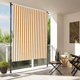 vidaXL Rullgardin utomhus orange och vit 200x270 cm tyg&stål